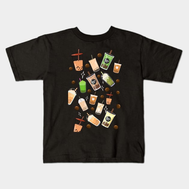 Addicted to Boba Kids T-Shirt by leBoosh-Designs